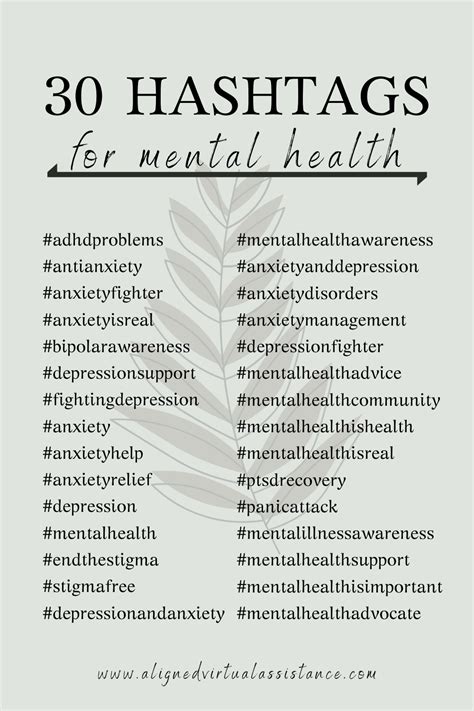 Examples of Hashtags for Mental Health Awareness