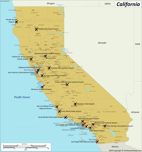 Examples of MAP Implementation in Various Industries: Airports in California on Map
