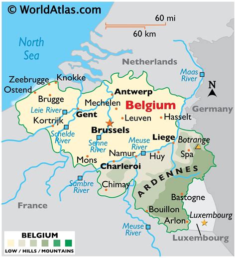 Belgium on the world map