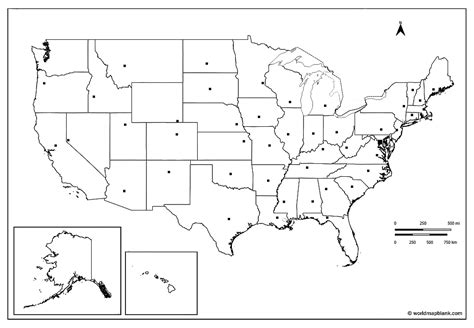 Blank Map of the United States Printable