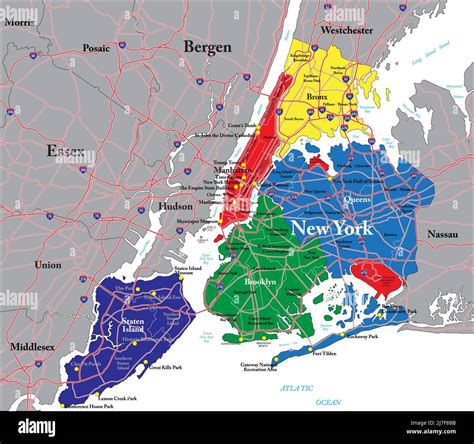 MAP of the boroughs in New York City