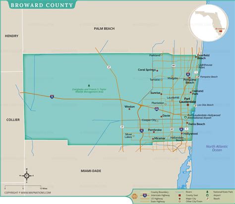 Map of Broward County, Florida