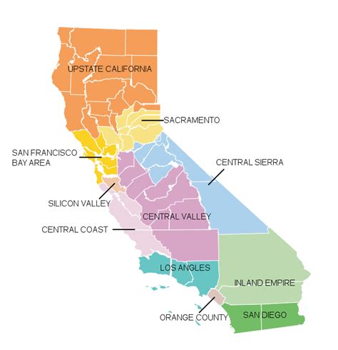 Map of California with Major Cities