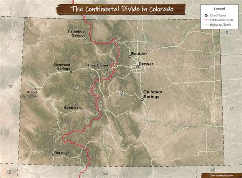 Continental Divide Map in Colorado