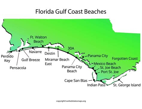 Florida Beaches Map Gulf Coast
