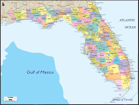 Various Industries Florida Map Cities And Counties