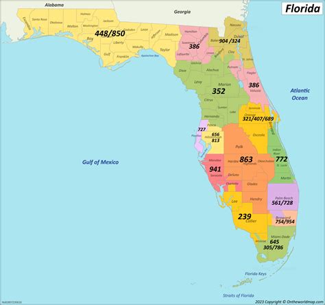 Florida Map With Area Codes