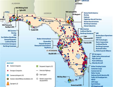 Florida Map with Major Cities