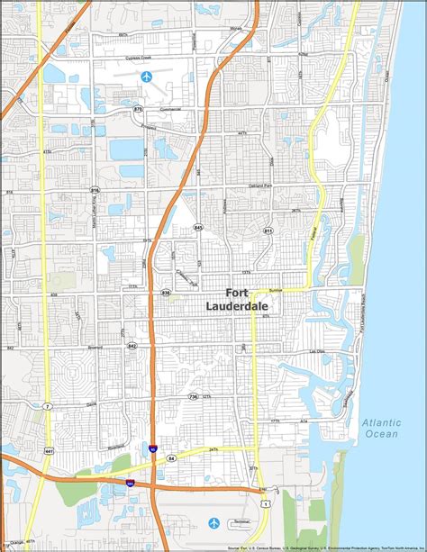 Illustration of Fort Lauderdale, Florida on a map