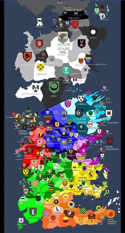 Game Of Throne Map Of Houses