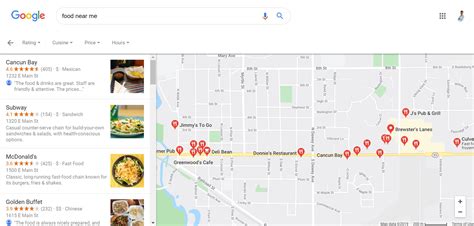 restaurant on a map