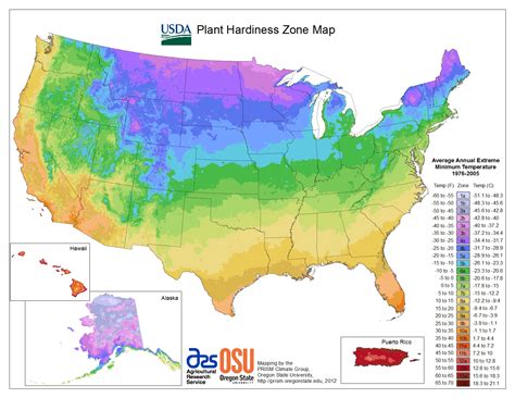 MAP of Growing Zones in the United States