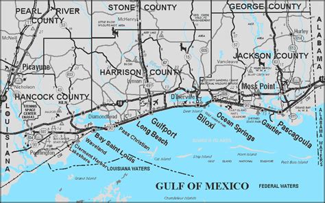 Gulf Coast Of Mississippi Map