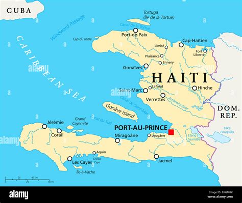 Various industries Haiti on a world map