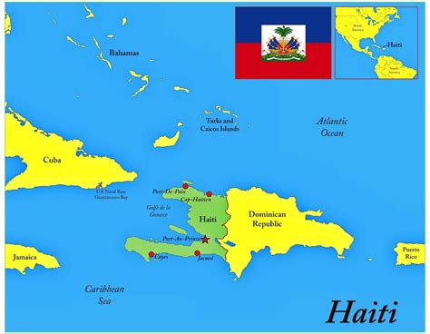 Various industries Haiti on a world map