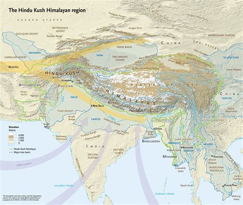 Hindu Kush Mountains on a Map
