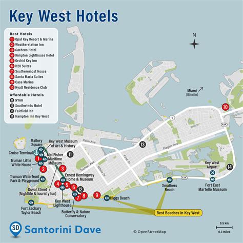 hotels in Key West Map
