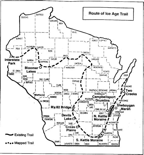 Ice Age Trail Map Wisconsin