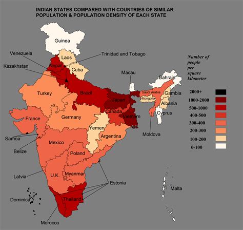 India Map with Population Density