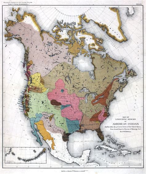 Indian Tribes Map of North America