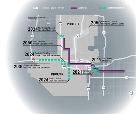 Light Rail Map in Phoenix