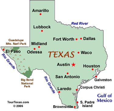 Map of Major Cities in Texas