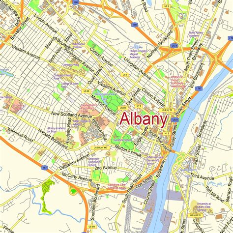 Map of Albany New York
