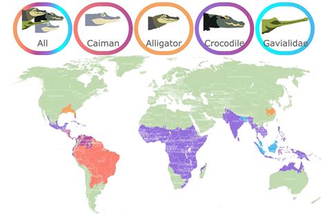 Alligators in the US map