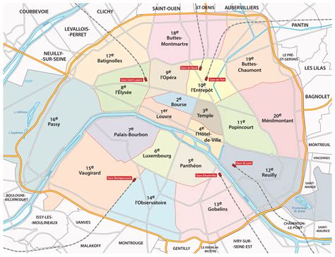 Map of Arrondissements of Paris
