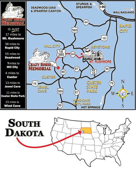 Map of Attractions in South Dakota