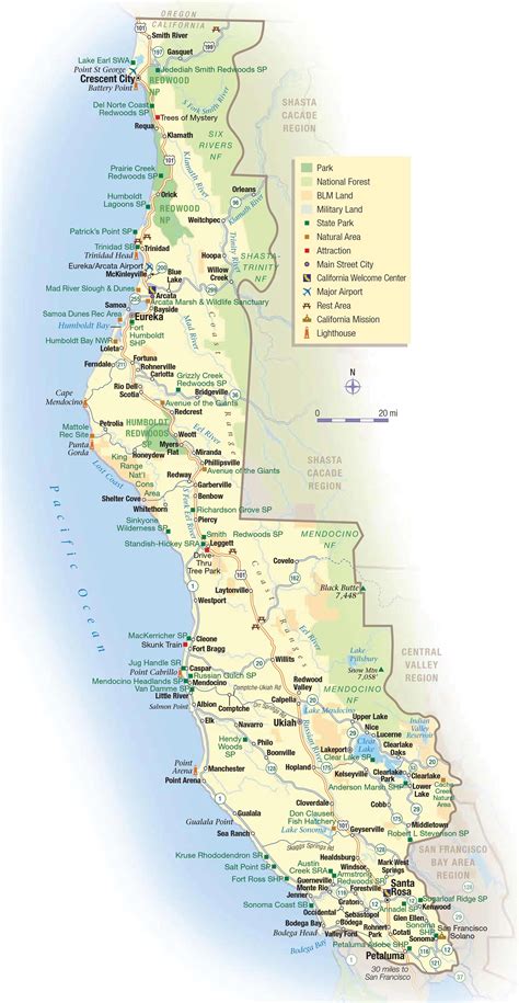 Map of California Coast Towns