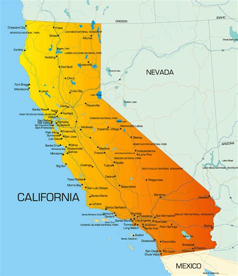 Map of California With Cities