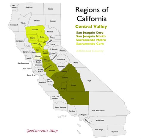A map of Central Valley, California
