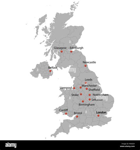 Map of Cities in England