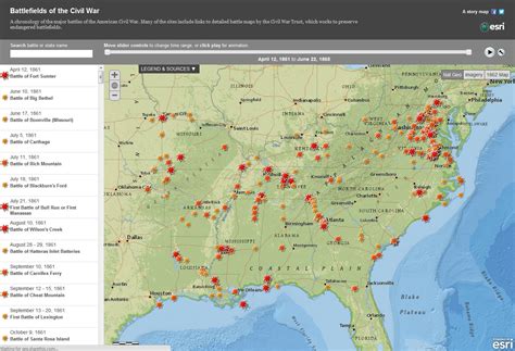 Map of Civil War Battles