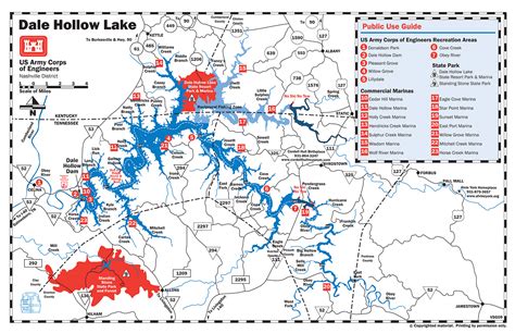 Map of Dale Hollow Lake