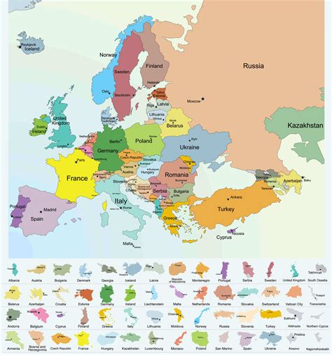 Map of Europe with Cities