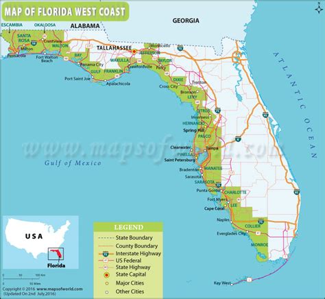 Map Of Florida Beaches On West Coast