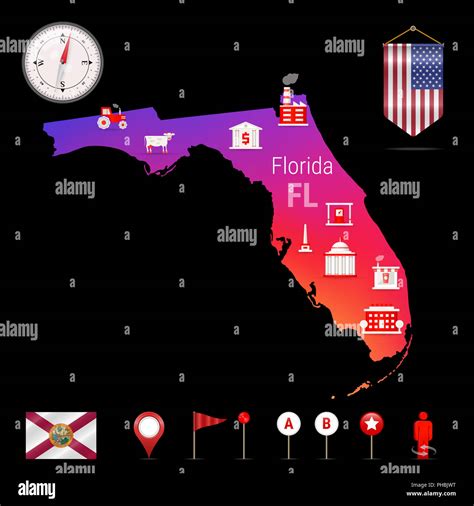 Map of Georgia and Florida