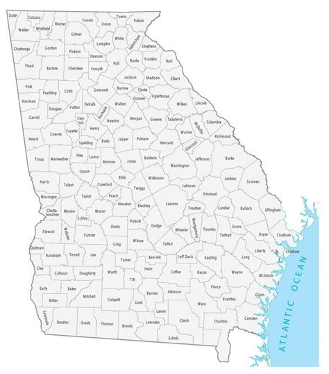 Map of Georgia Counties and Cities