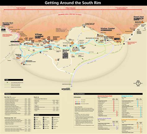 Map of Grand Canyon South Rim