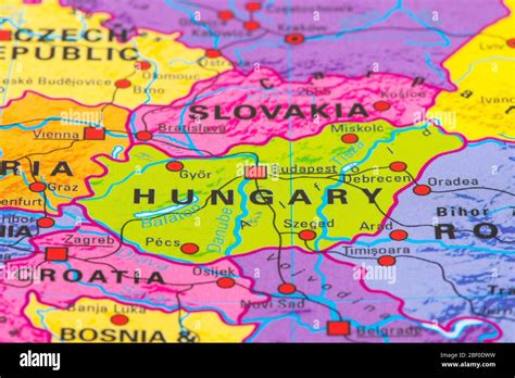 Map of Hungary in Europe