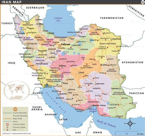 Map of Iran and Iraq