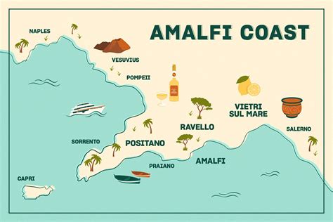 Map of Italy Amalfi Coast