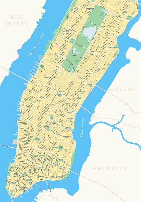 Map of Manhattan New York