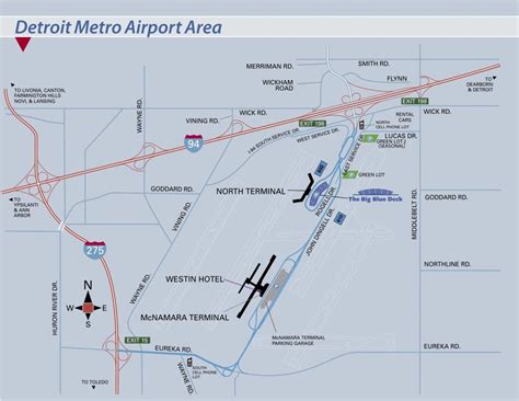 Map of Metro Detroit Airport