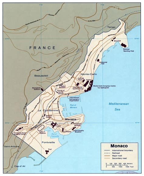 Map of Monaco in Europe