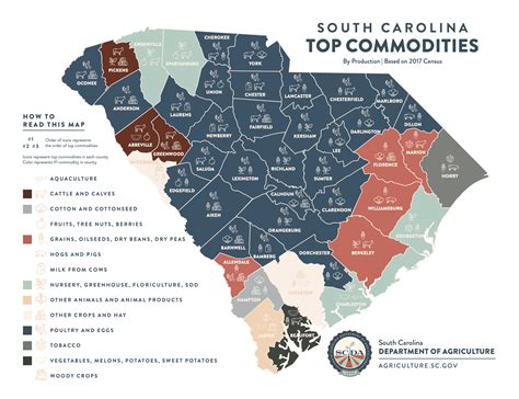 Map of North and South Carolina with various industries using MAP implementation