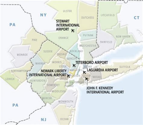 Map of New York airports