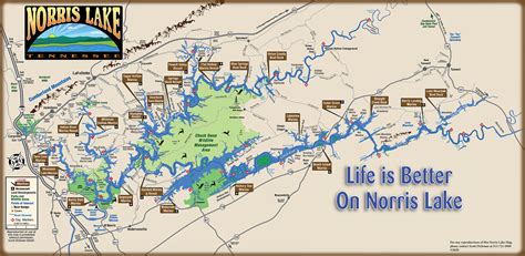 Road Map of Norris Lake TN